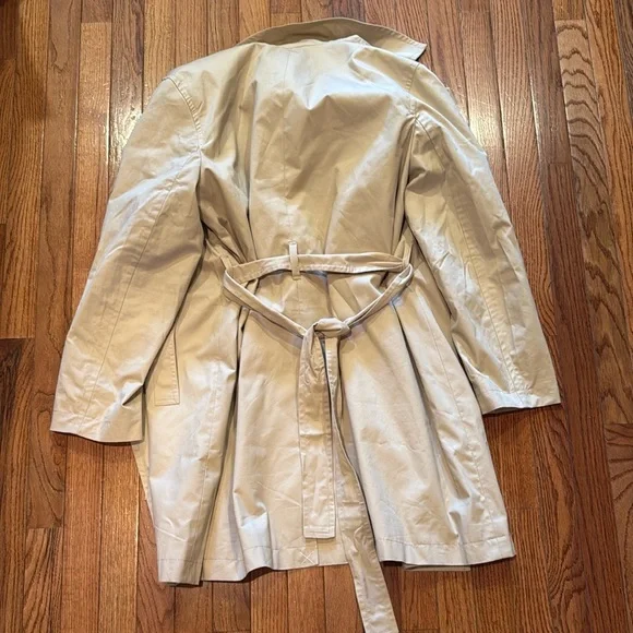 NWT J. Crew Factory Tan Trench Coat Classic Double-Breasted - Picture 4 of 4